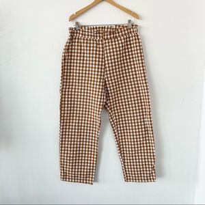 ethical brand / rust gingham wide leg pants